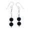 Sterling Silver Onyx Bead Hook Dangle Earrings X10930